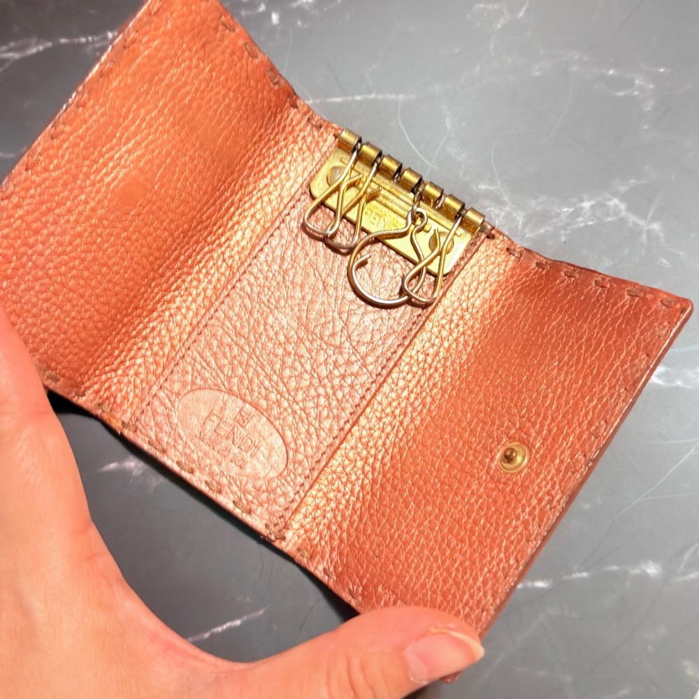 Fendi Leather Key Holder in Brown